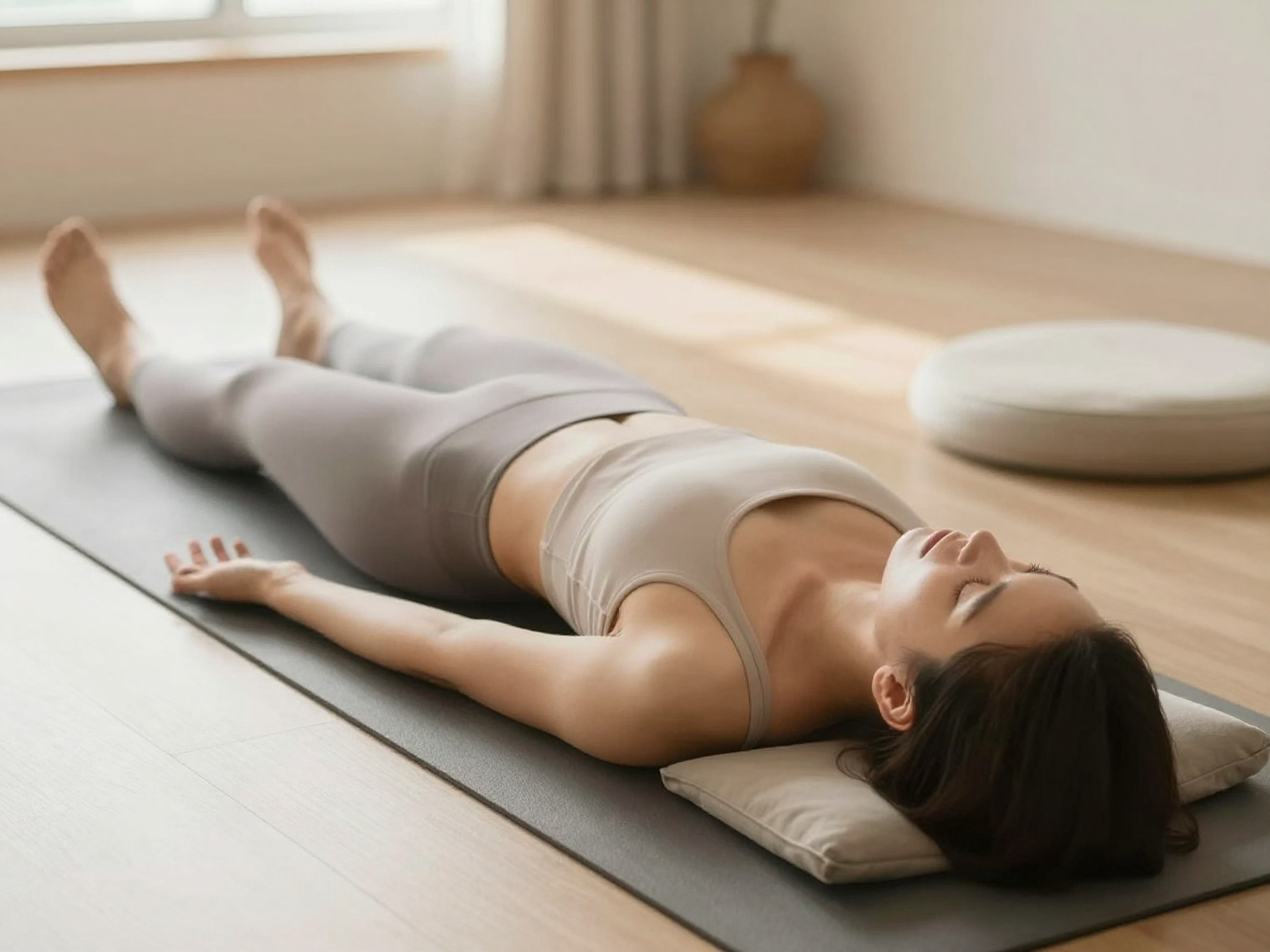 Gentle breathwork practice in a calm space